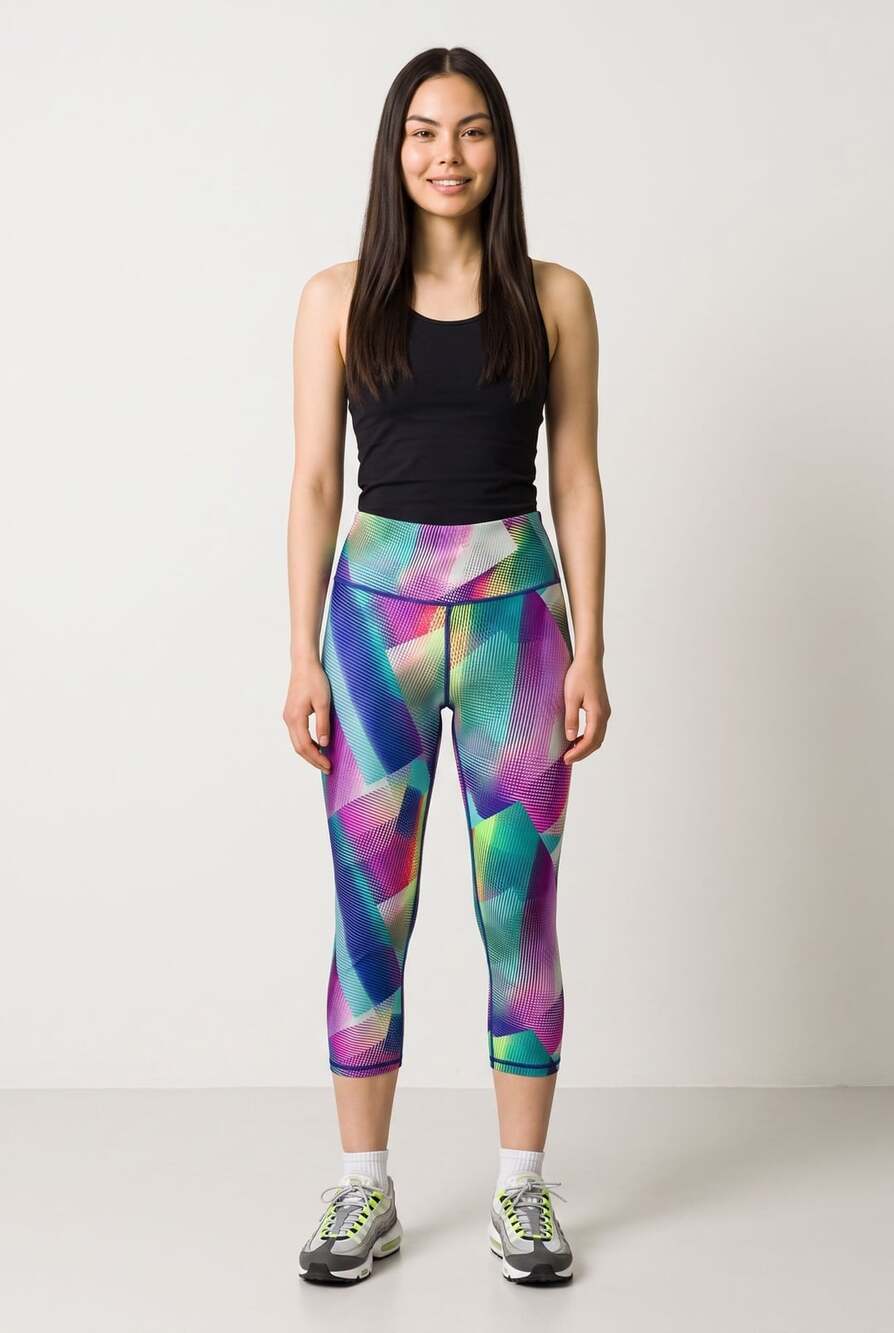 Victoria's Secret VSX Sport Knockout Capri Leggings Geometric Multi-Color Size M